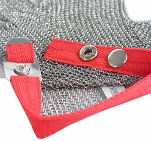Guantes de malla metálica de grado alimenticio para carnicero, protección de brazo, guantes de malla de alambre de acero inoxidable para carnicero, seguros - Product Image 6