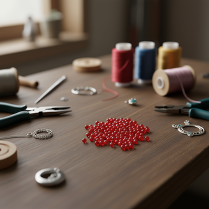 Ilan Abalorios Perline rotonde rosse da 6 mm 15 g per la creazione di gioielli - Product Image 3