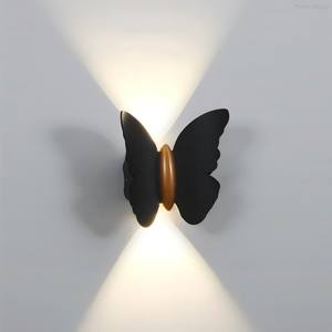 Lampe murale papillon LED3D or noir, aluminium moderne, Ra80, DIY, à intensité variable, décoration de salon, salle familiale, avec garantie d'un an - Product Image 1