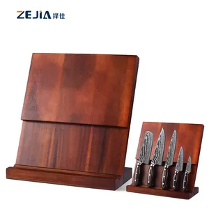 Amazon Hot Custom Selling Universal Akazien holz Küchen block Magnet messer halter mit Block für die Küche