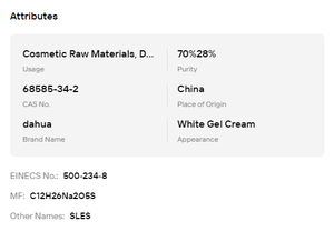 70% SLES Lauril Éter Sulfato de Sodio N70 Materia Prima Química Diaria para Productos de Lavado Líquidos y en Polvo - Product Image 6