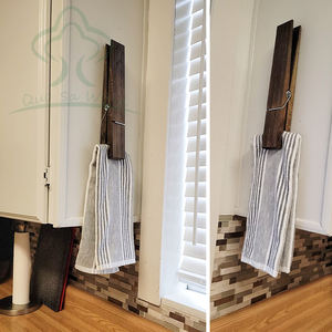 Toallero de baño <span class=keywords><strong>Jumbo</strong></span>, soporte de toalla de baño, casa de campo rústica, toalleros de madera para decoración de lavandería - Product Image 4