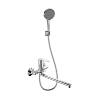 Ensemble de douche mural en laiton poli de haute qualité avec cartouche céramique et jet doux pour salle de bain, appartement, villa, robinet de baignoire