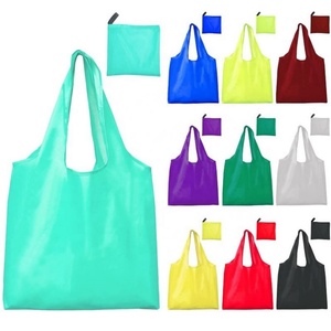 Sac fourre-tout pliable en polyester épais imperméable avec logo personnalisé pour les courses au supermarché, les fournitures de plein air - Product Image 2