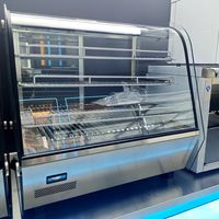 Vitrine d'affichage de réchauffeur d'aliments chauds de livraison rapide électrique de haute qualité verre et bois en acier inoxydable
