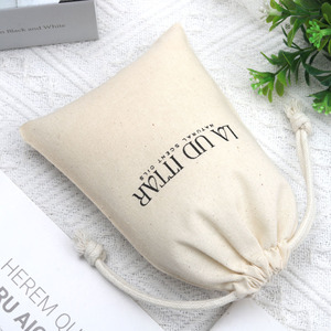 Sac cadeau en coton imprimé avec logo personnalisé, petit sac en coton pour vernis à ongles, bougies, emballage cadeau, sac en mousseline réutilisable avec cordon de serrage - Product Image 3
