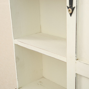 <b>Wall</b> Cabinet With Sliding Door Off White 2 Tier Punch Free <b>Wall</b> <b>Mounted</b> Storage Rack For Kitchen Living Room Hooks <b>Shelves</b> - Product Image 3