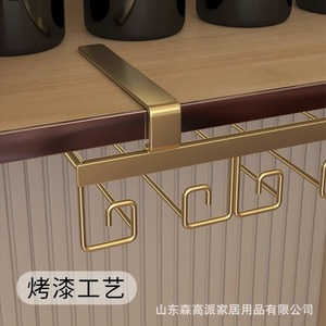 ชั้นวางแก้วไวน์ทองแดงทรงสี่เหลี่ยมแบบแขวนกลับหัว ที่วางแก้วแบบมีก้าน สำหรับงานปาร์ตี้ เหล็กดัด สไตล์จีนใหม่ - Product Image 4