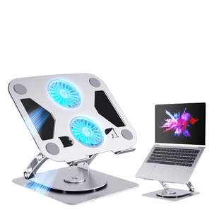<span class=keywords><strong>360</strong></span> °   Soporte Giratorio de Aluminio para Laptop con Ventiladores Dobles Ultra Silenciosos, Altura Ajustable, para <span class=keywords><strong>MacBook</strong></span> Pro de 17 Pulgadas, Plegable y Estable - Product Image 1