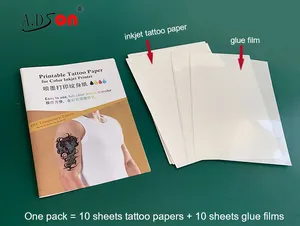 2024 popüler yazdırılabilir geçici dövme kağıt su kaydırağı temizle mürekkep püskürtmeli lazer dövme kağıt vücut sanatı için