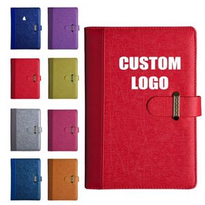 Promotional Business <b>A5</b> PU Leather Notebook with Socket Diary <b>Notepad</b> Office Meeting Record Book with Buckle Closure - Product Image 1