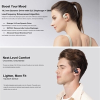 EF606 1 earbud terbuka Fit S50 headphone nirkabel telinga terbuka BT 5.3 dengan mikrofon