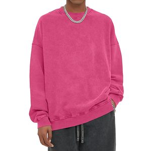Sweat à capuche vintage en détresse pour hommes Sweat-shirt streetwear surdimensionné pour couples avec lavage à l'acide - Product Image 4