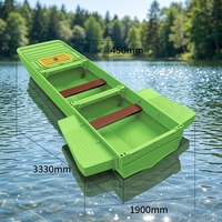Bateau pliable en LDPE pour 3 personnes, modulaire, avec compartiments de flottabilité supérieurs, pont épaissi, robuste, antidérapant, écologique, recyclable, grand modèle pour la patrouille