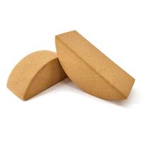 Bloque de Yoga de Corcho Minimalista Antideslizante, Duradero, de Alta Densidad, en Forma de Semicírculo, para Pilates Universal, Estiramiento Esencial, Forma de Luna