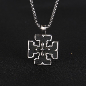 European American Style Titanium Steel <b>Cross</b> Pendant Men's Necklace Stainless Steel Geometric Design Gift SP404 - Product Image 1