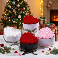 Nouvelle rose éternelle préservée, décoration OEM, 16 roses en forme de cœur, taille personnalisable, amour éternel, fleurs éternelles, boîte cadeau