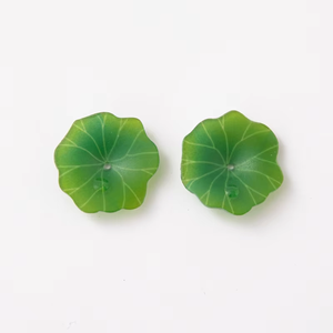 Mini 12mm vert <span class=keywords><strong>Lotus</strong></span> feuilles perle entretoise perlée mignon rose acrylique breloque pour collier à faire soi-même Bracelet boucle d'oreille bijoux accessoires - Product Image 5