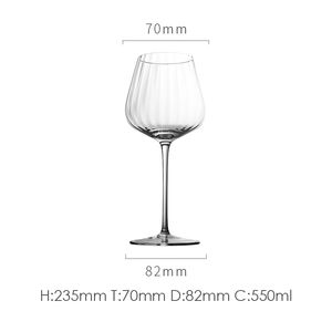 Copa de cristal a rayas con forro vertical Vintage copas de vino acanaladas redondas transparentes con línea de rayas ladrón estilo Origami de lujo - Product Image 6