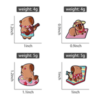 Capybara lucu Pin Enamel UNTUK LIBURAN bros logam hewan lucu bros kerah Lapel ransel hadiah perhiasan grosir