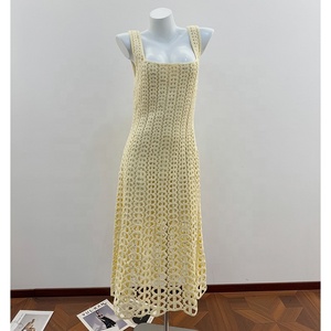 ODINA Eleganti Top Corti alla Moda con Strass, Copricostume all'Uncinetto Senza Maniche, Set Due Pezzi <span class=keywords><strong>in</strong></span> <span class=keywords><strong>Maglia</strong></span> Traforata, Abiti Lunghi - Product Image 5