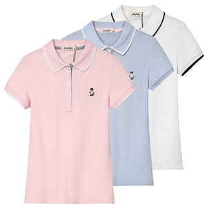 2020 nouveau ours <span class=keywords><strong>polo</strong></span> femmes été coton T-shirt à manches courtes brodé revers sport ample mince T-shirt - Product Image 1