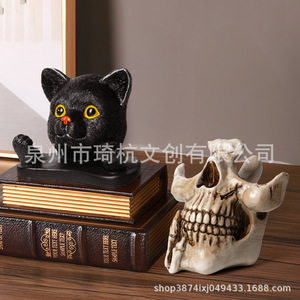 Halloween Resin Ornament Pumpkin Skull <b>Eyeglasses</b> Holder Desktop Decoration Indoor Decor - Product Image 3