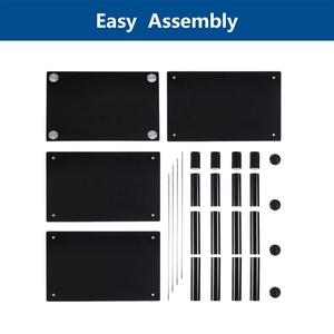 <span class=keywords><strong>Meuble</strong></span> de rangement audio-vidéo <span class=keywords><strong>moderne</strong></span> à 4 étagères en verre noir, support pour composants AV avec cadre métallique, centre de divertissement, OEM ODM - Product Image 6