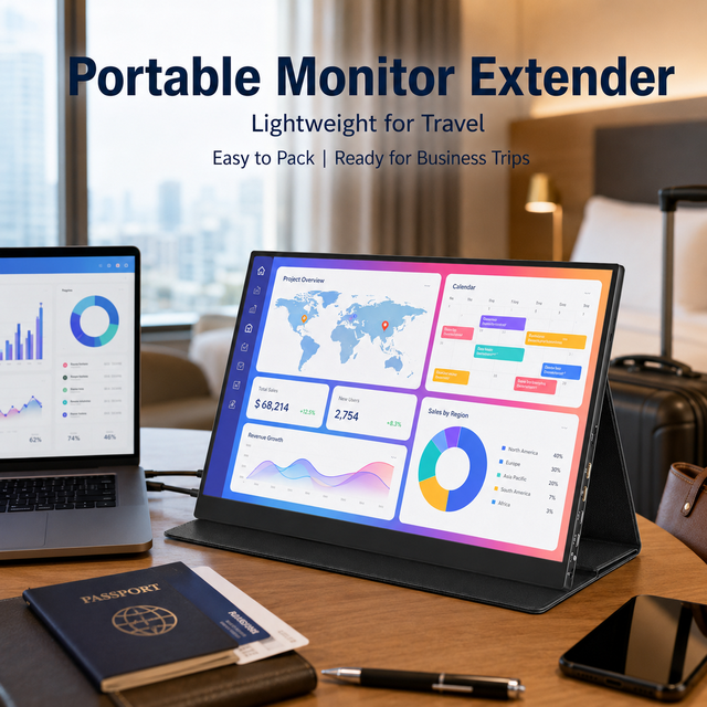 14 Inch 2560x1600 Portable Laptop Monitor 16:10 Slim Metal External Screen with Type-C PD Dual Mini HDMI