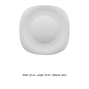 Assiette à dessert Parma carrée 20 × 20 cm en verre blanc Bormioli Rocco - Product Image 3