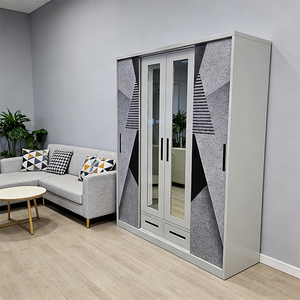 <span class=keywords><strong>Armoire</strong></span> moderne en métal durable de style chinois avec portes coulissantes, étagères réglables, personnalisable pour <span class=keywords><strong>chambre</strong></span> à coucher, salon, maison - Product Image 2