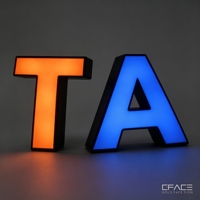 Enseigne lumineuse LED frontale personnalisée GFace à prix de gros, lettres en acrylique 3D illuminées pour la publicité des magasins de détail