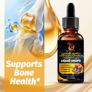 Gouttes liquides OEM ODM de poivre, curcuma, vitamines K2+D3 et de Cayenne pour stimuler le métabolisme, complément d'aubépine en gouttes liquides - Product Image 2