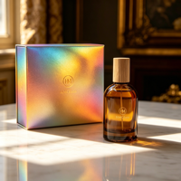 Botol Parfum Kaca Silinder Coklat 30ml/50ml/100ml dengan Cetak Sablon Frosted Mewah, Tutup Bambu, dan Kotak Hadiah yang Dapat Disesuaikan