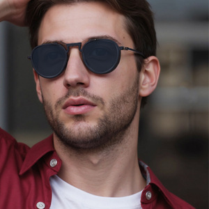 Gafas de sol metálicas ovaladas HJ-7336 para hombre, UV400, montura completa, lentes de PC, para conducir y uso en exteriores. - Product Image 4