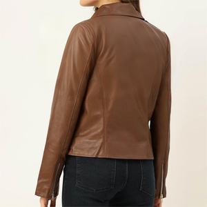 แจ็คเก็ตหนัง PU แฟชั่นสไตล์วาร์ซิตี้ ดีไซน์ล่าสุดสำหรับผู้หญิง กันน้ำ แต่งขอบด้วยพู่  ลดราคาพิเศษ - Product Image 2