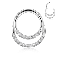 Cincin hidung Hoop ganda 316L, cincin Septum baja bedah Daith Tragus Helix perhiasan anting simpai tulang rawan tindik keong