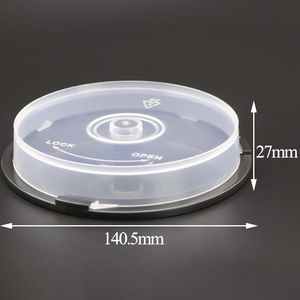 SUNSHING Empty CD/DVD Cake Box Spindle CD <b>Plastic</b> Cake Box Holds 10 25 50 100 <b>Disc</b> Clear Blank Media Storage with Black Base - Product Image 2