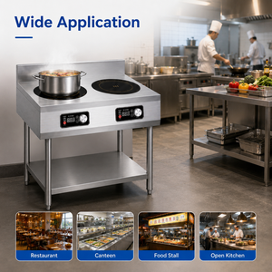 High Efficiency Commercial Double Burner Induction Cooker Stainless Steel <b>Standing</b> 2 Head Induction Hob for Restaurant Range - Product Image 6