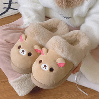 Rilakkuma coton gants femmes plaine hiver vêtements de plein air antidérapant intérieur maison chaud fourrure talon fermé livraison directe