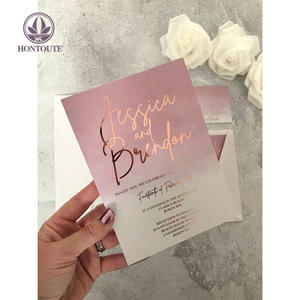 Rose Gold Foil <span class=keywords><strong>Nombre</strong></span> Blush Dusty Pink Acuarela Matrimonio Tarjetas <span class=keywords><strong>de</strong></span> invitación <span class=keywords><strong>de</strong></span> boda - Product Image 2