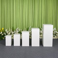 Ensemble de supports carrés blancs pour mariage, colonnes de présentation en métal pour table de desserts, décoration de fête et d'événements