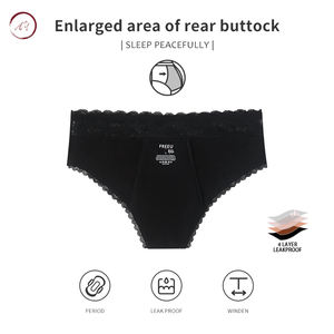 OEM/ODM Bragas mutandine mestruali biancheria intima a tenuta stagna 4 strati a vita bassa in pizzo comode donne cotone mutandine d'epoca - Product Image 3