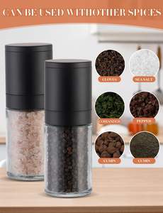 Moulin à épices en plastique réglable pour herbes Bouteille en verre Anneau de grossièreté manuel pour poivre et sel - Product Image 3