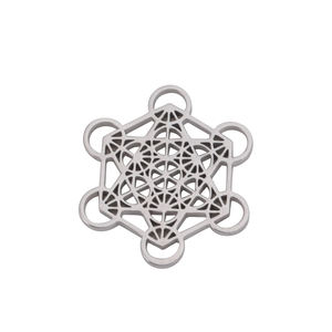 大天使メタトロンキューブチャームジュエリー作りネックレスDIYペンダント卸売アクセサリー用ステンレス鋼チャーム - Product Image 4