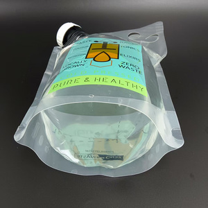 Sac scellé transparent en PE de 1L, pochette souple portable avec bec verseur pour eau minérale, boissons, jus et aliments liquides - Product Image 4