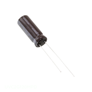 Distribuidor Autorizado: Condensador de Aluminio Radial de 12uF, 20%, 400V, TH UVC2G120MPD, 12 uF, de Montaje a Orificio - Product Image 1