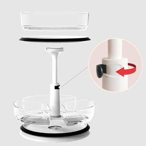 2 Tier Multipurpose Height Adjustable Rotating Lazy Susan Turntable Spice Rack <b>Organizer</b> Cabinet - Product Image 4