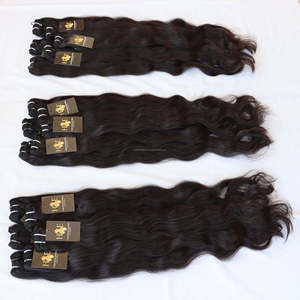 Extensions de cheveux humains indiens à cuticule brute, mèches de cheveux frisés et bouclés avec fermeture, vison vierge, Extension de cheveux brésiliens à cuticule alignée - Product Image 1