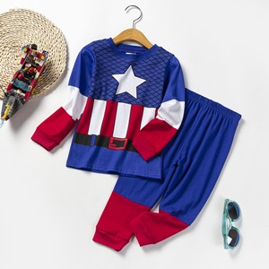 Set Piyama Pakaian Rumah Katun Anak Laki-laki Setelan Anak 2-7 Tahun Pakaian Tidur Gambar Kartun Lembut Nyaman Pakaian Pesta Anak-anak Dua Potong - Product Image 5